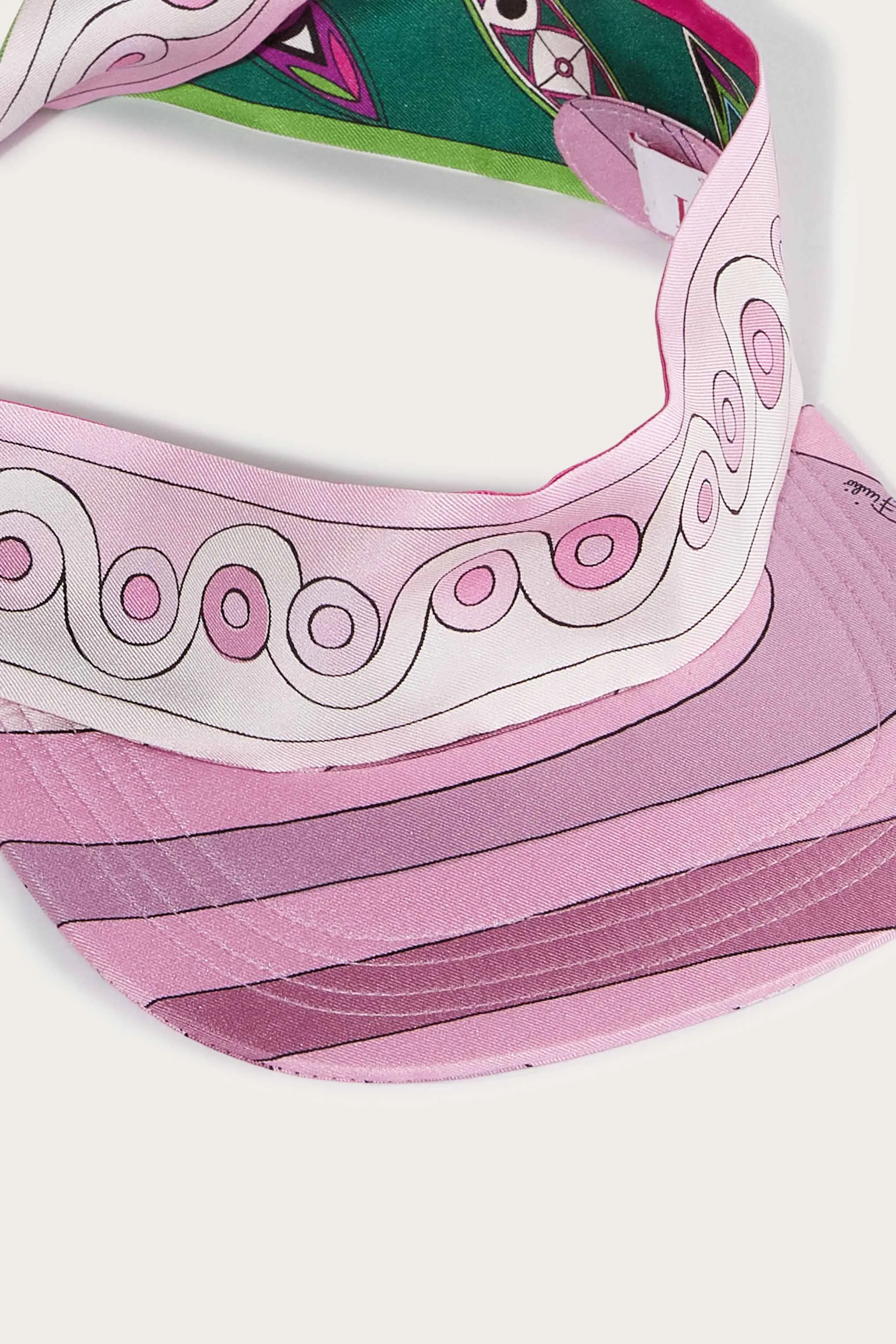 Marmo and Onde-Print Silk-Twill Visor