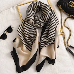 **NEW** Stylish Black & Khaki Maze Print Neck Scarf