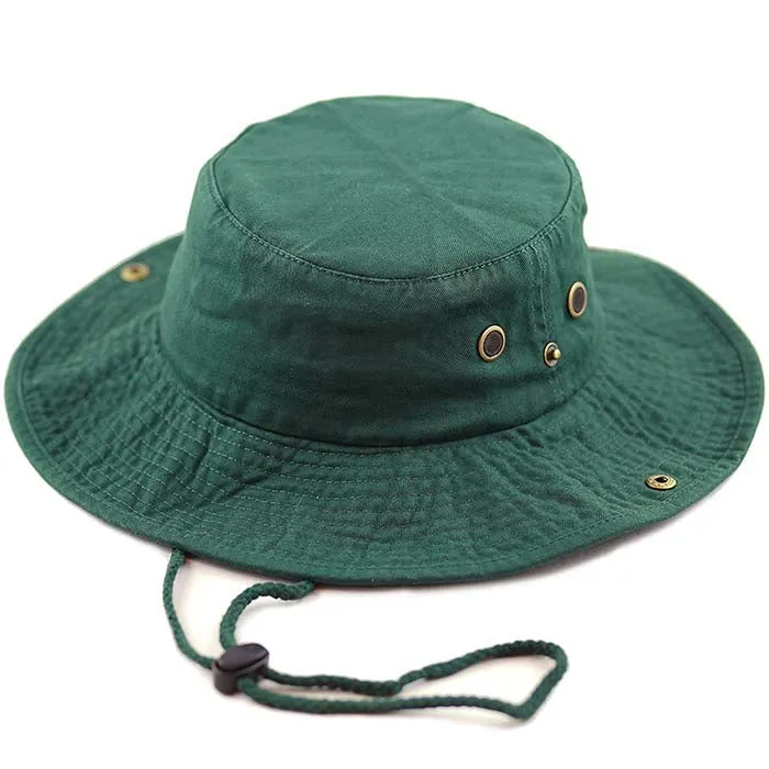 Newhattan 100% Cotton Solid Safari Bucket hats Foldable Unisex