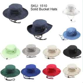 Newhattan 100% Cotton Solid Safari Bucket hats Foldable Unisex