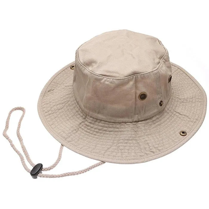 Newhattan 100% Cotton Solid Safari Bucket hats Foldable Unisex