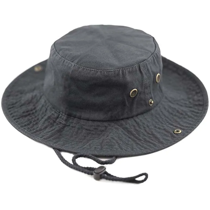 Newhattan 100% Cotton Solid Safari Bucket hats Foldable Unisex