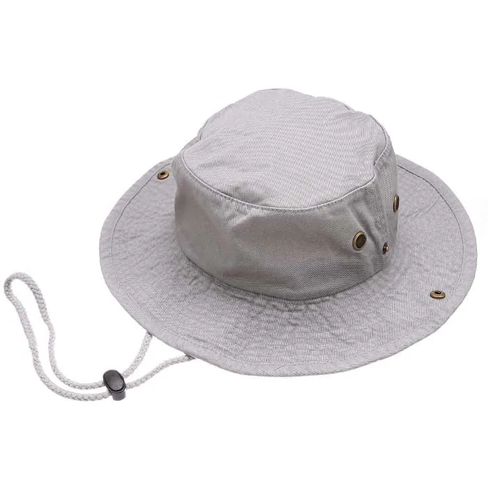 Newhattan 100% Cotton Solid Safari Bucket hats Foldable Unisex