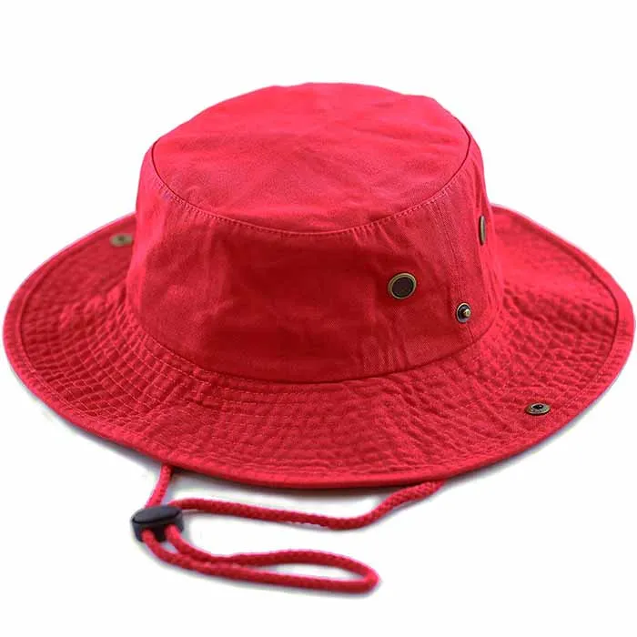 Newhattan 100% Cotton Solid Safari Bucket hats Foldable Unisex