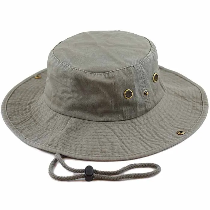 Newhattan 100% Cotton Solid Safari Bucket hats Foldable Unisex