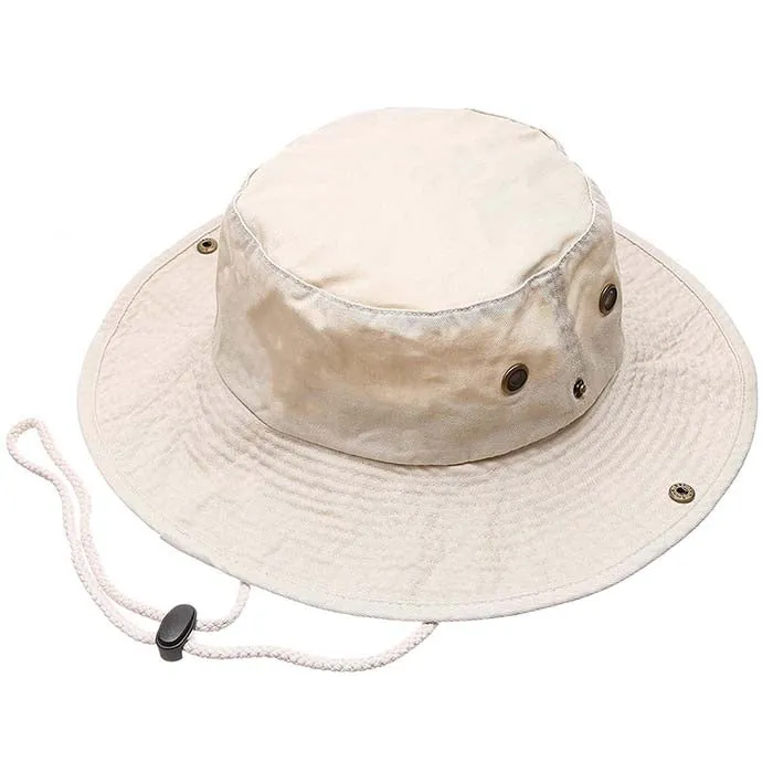 Newhattan 100% Cotton Solid Safari Bucket hats Foldable Unisex