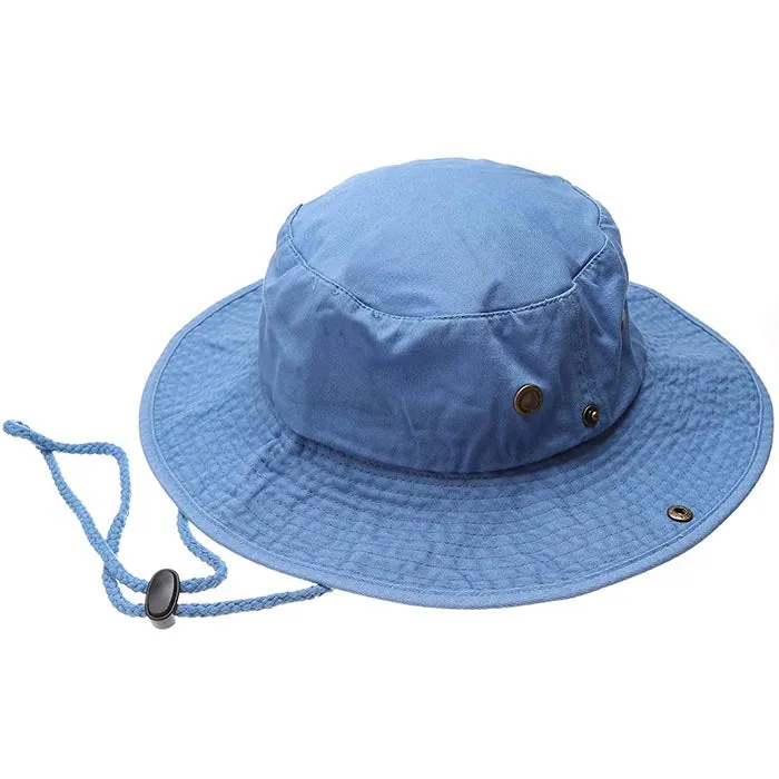 Newhattan 100% Cotton Solid Safari Bucket hats Foldable Unisex