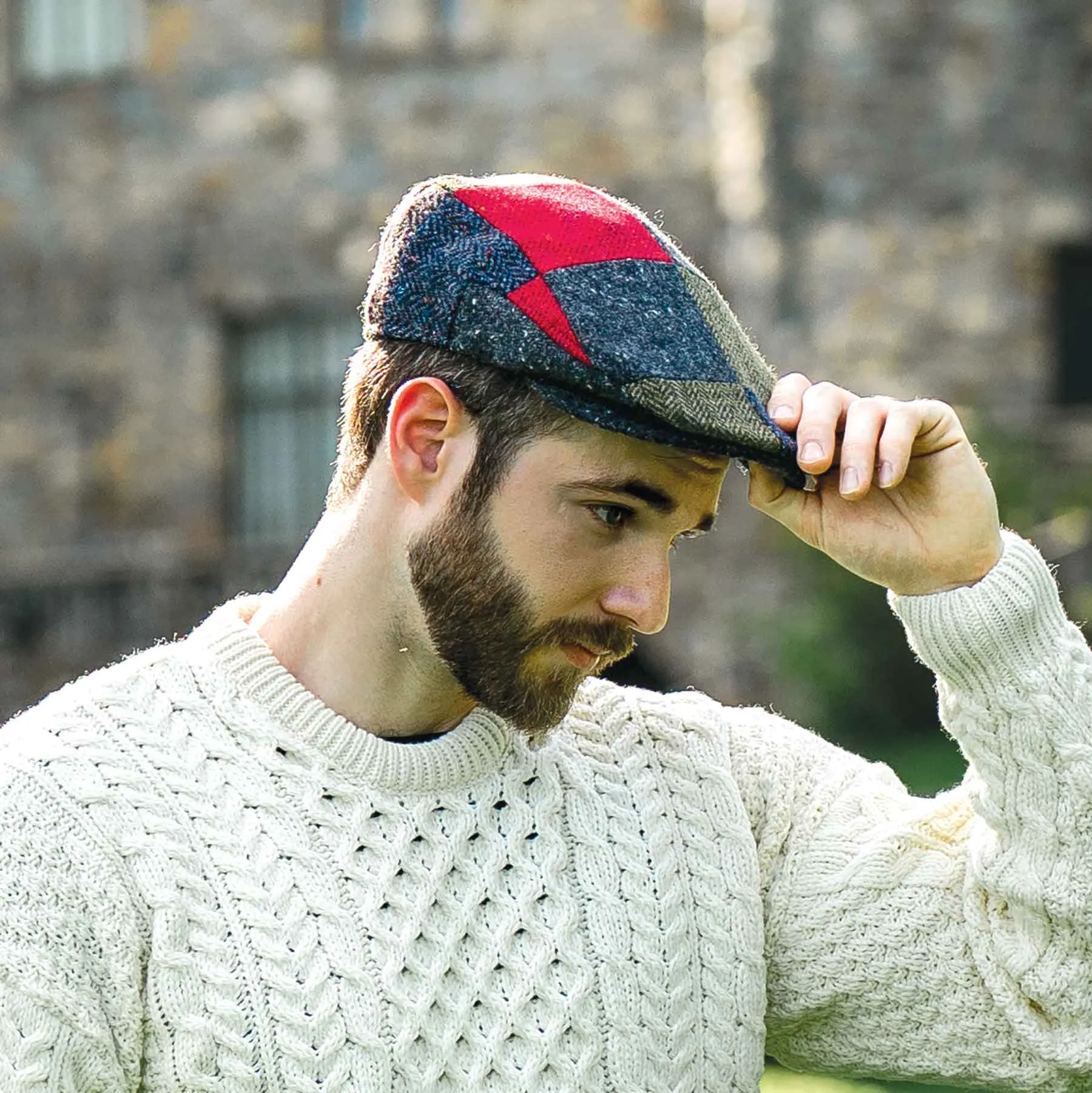 Patchwork Irish Wool Flat Cap