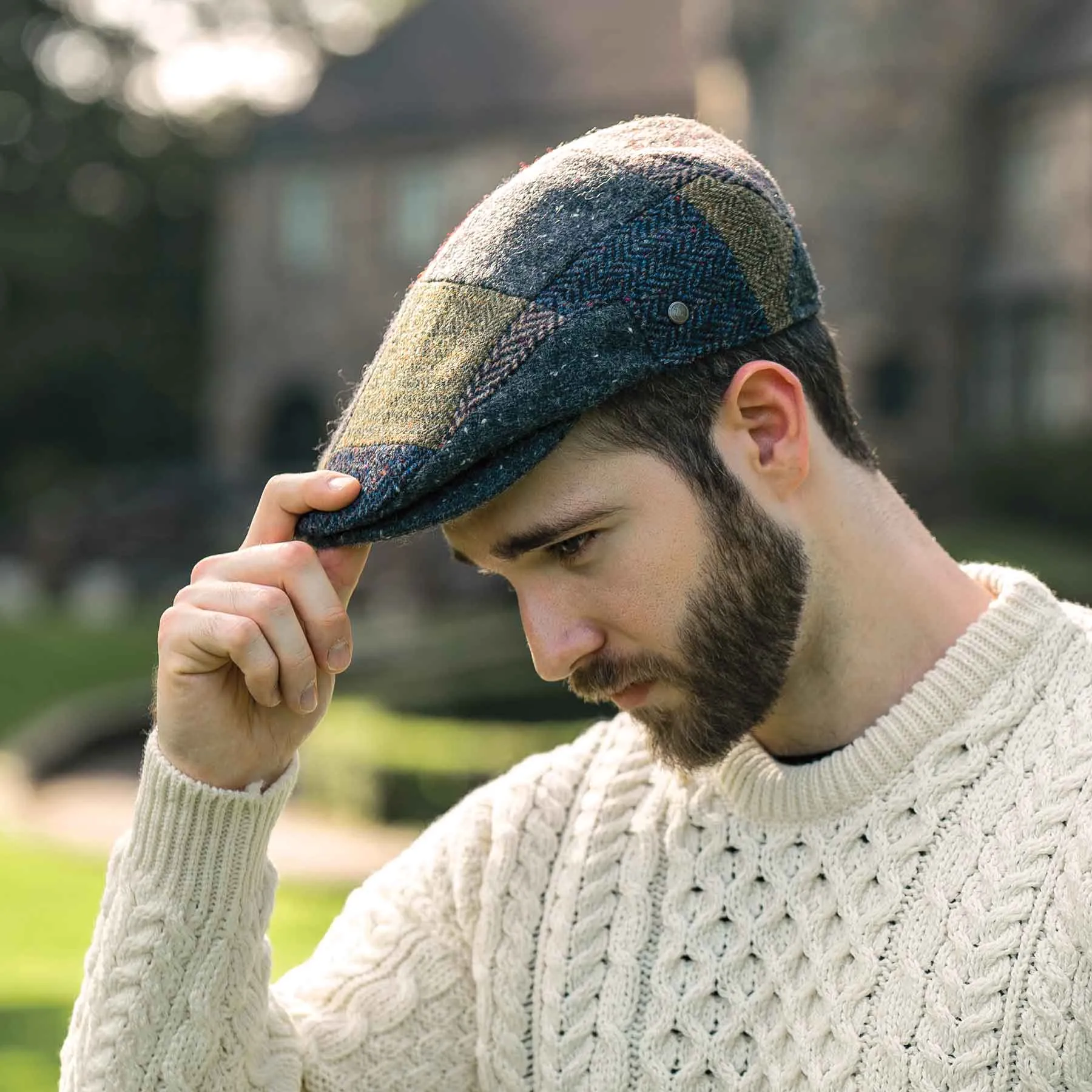 Patchwork Irish Wool Flat Cap