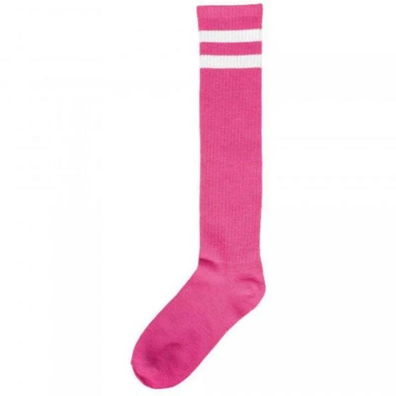 Pink Striped Knee Socks