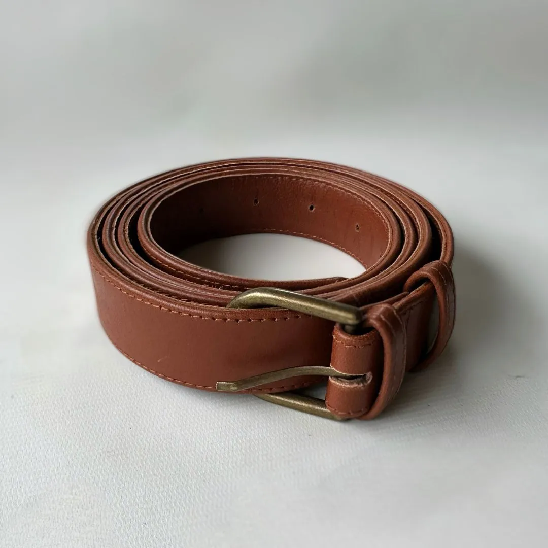 Plus Size Leather Belt - Cinnamon Brown