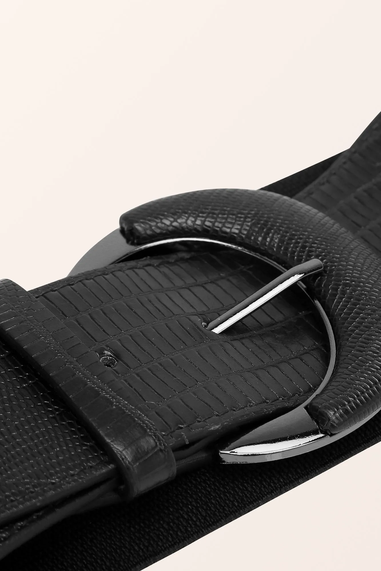 PU Buckle Waist Belt - Black