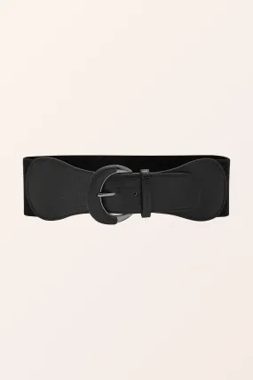 PU Buckle Waist Belt - Black