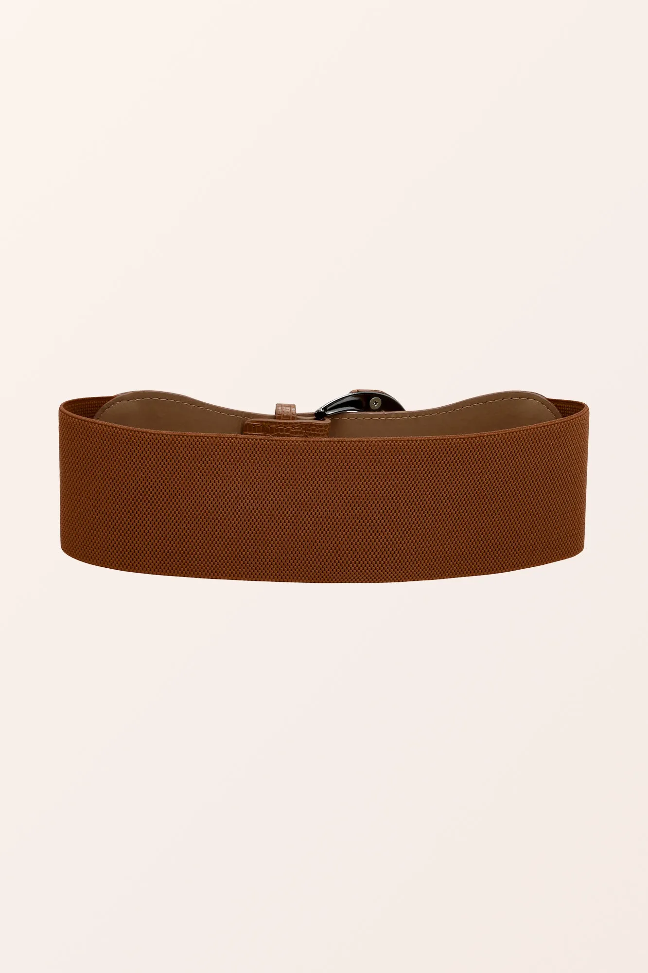 PU Buckle Waist Belt - Brown