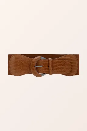 PU Buckle Waist Belt - Brown