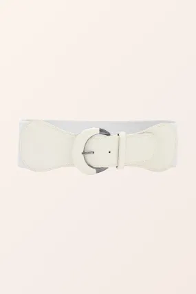 PU Buckle Waist Belt - White