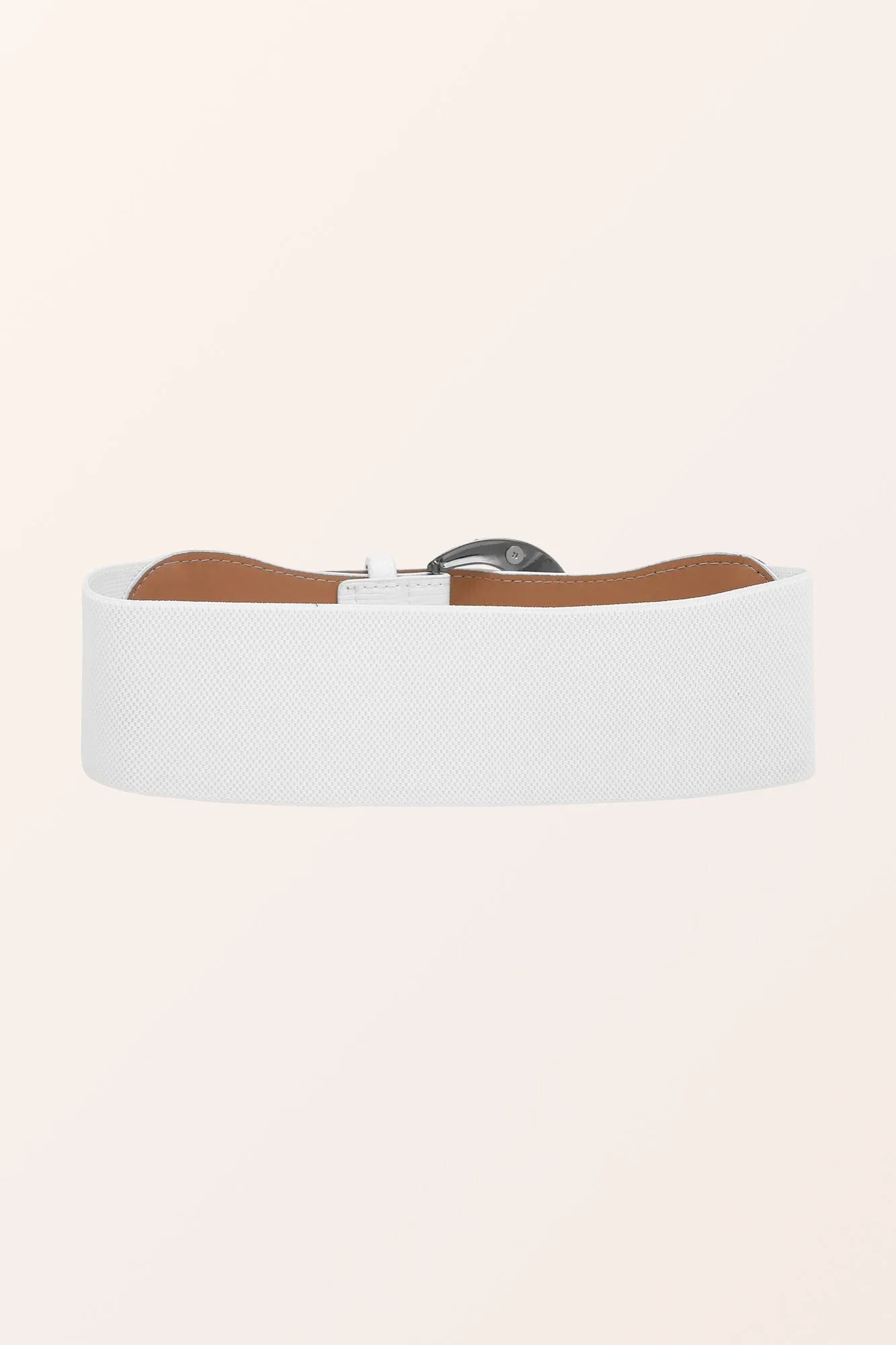 PU Buckle Waist Belt - White