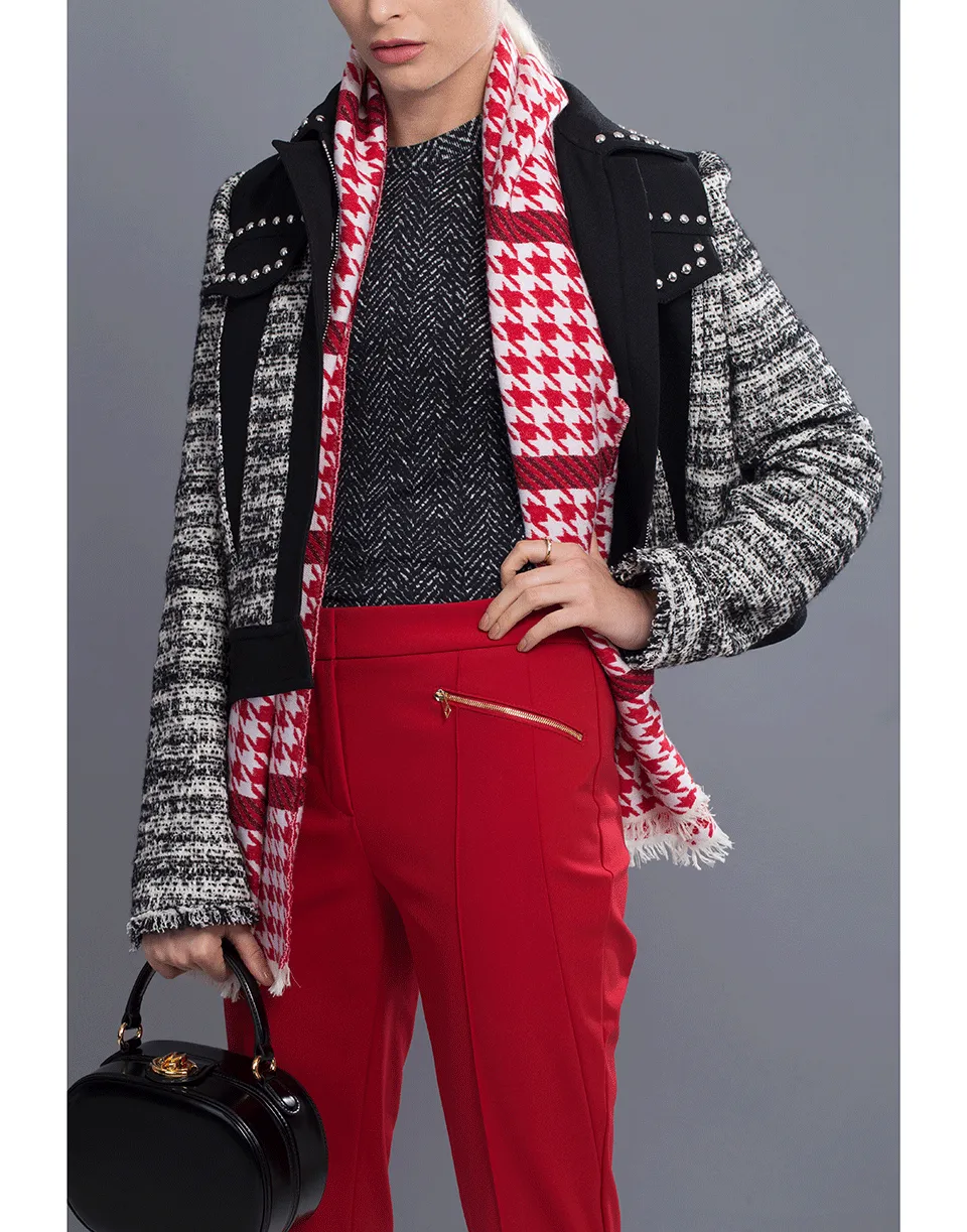 Red Houndstooth Scarf