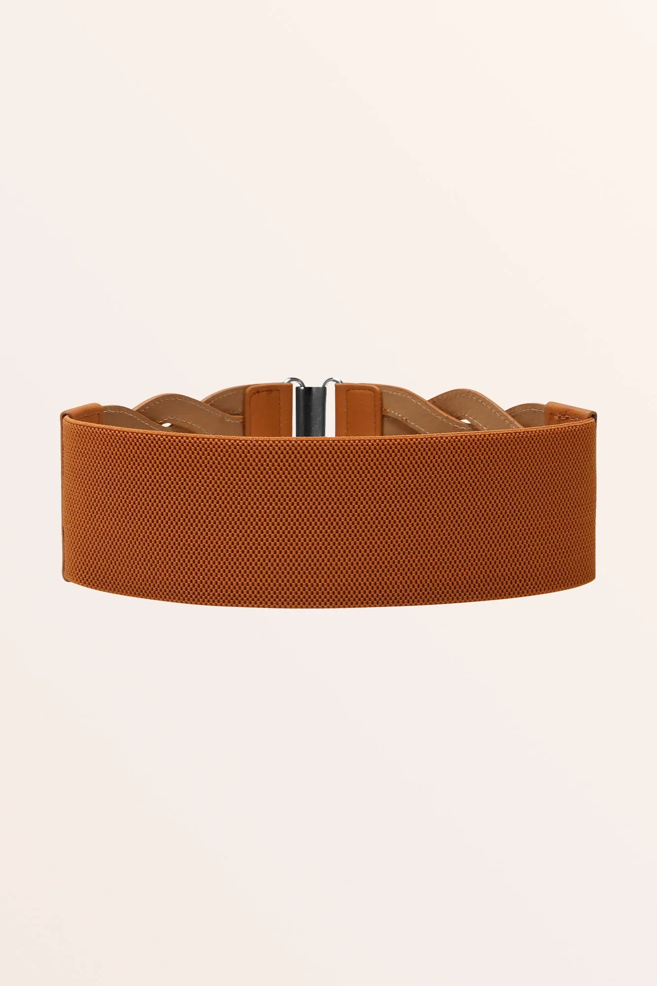 Retro Braided Buckle Belt - Brown