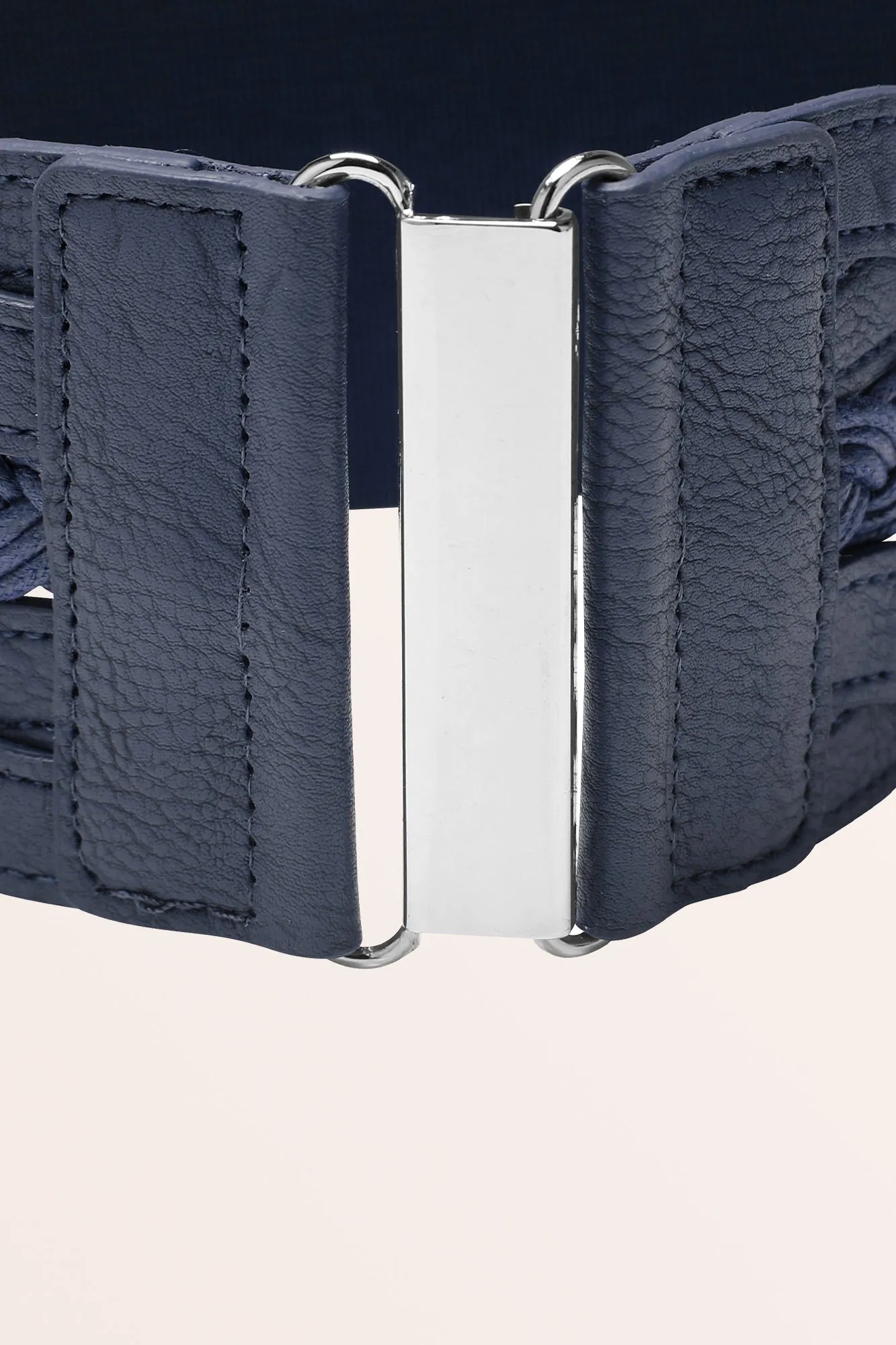 Retro Braided Buckle Belt - Midnight Blue