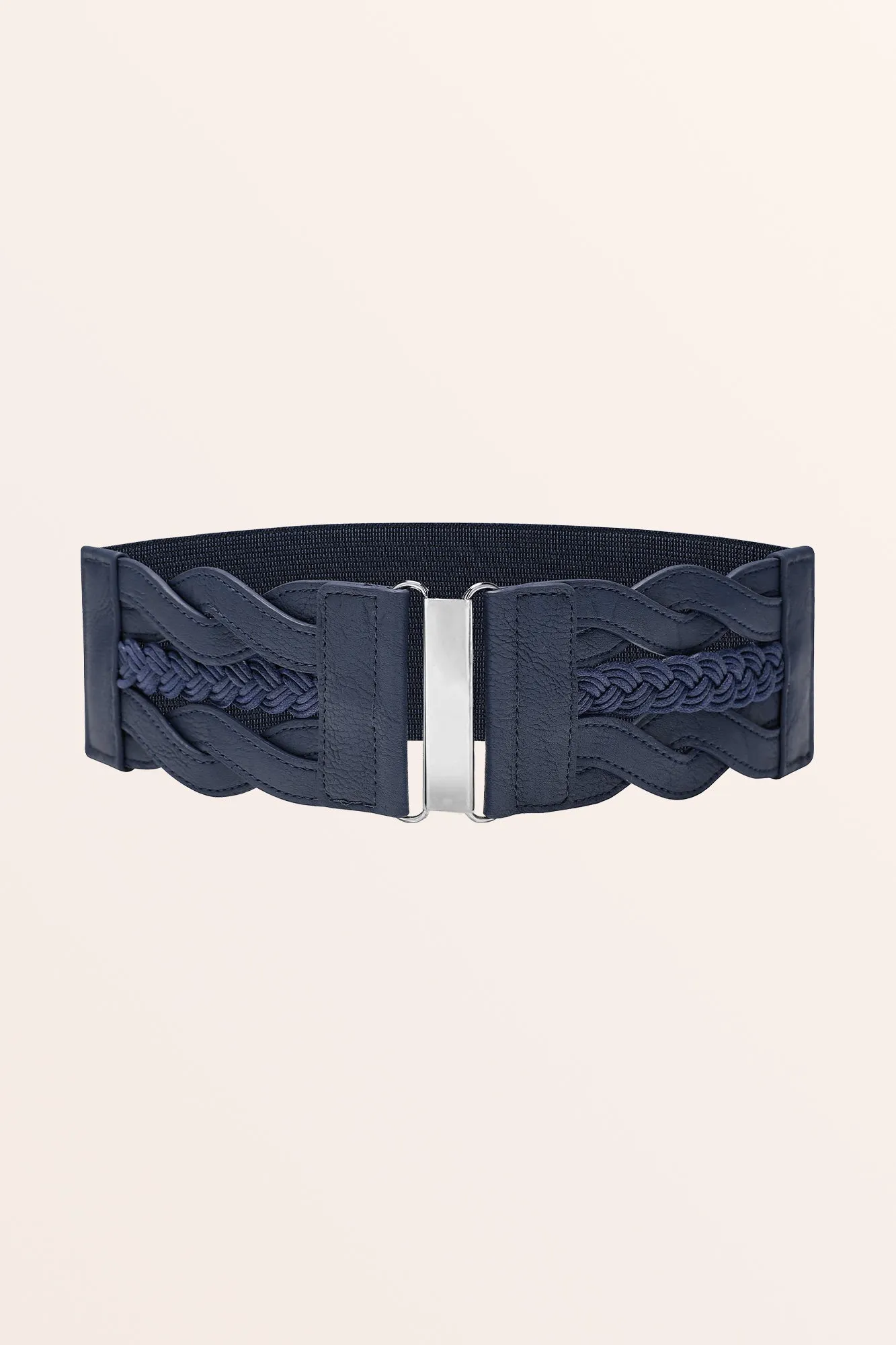 Retro Braided Buckle Belt - Midnight Blue