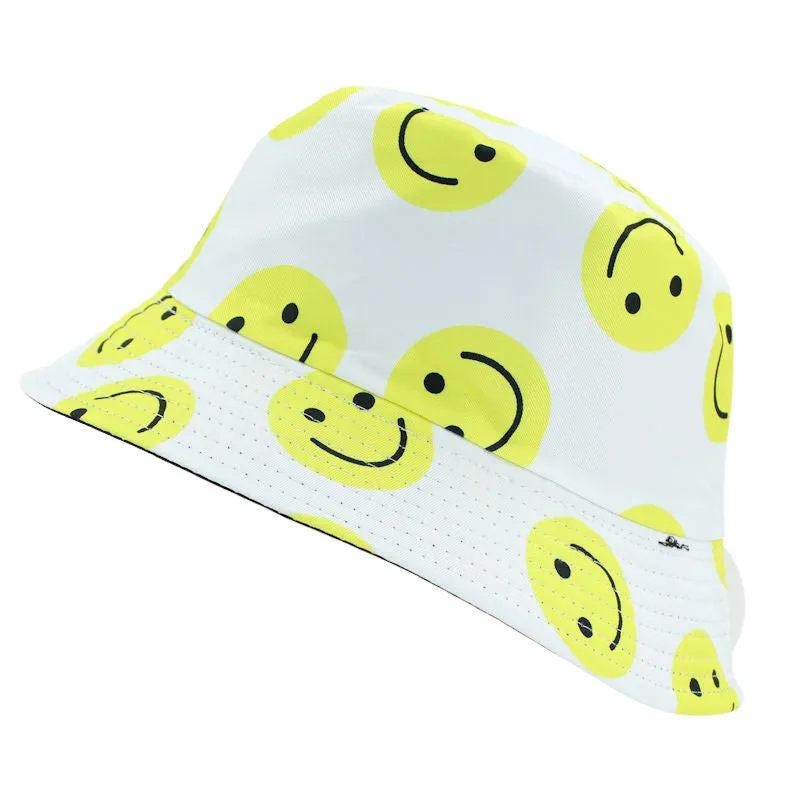 Reversible Emoji Bucket Hat - WHT