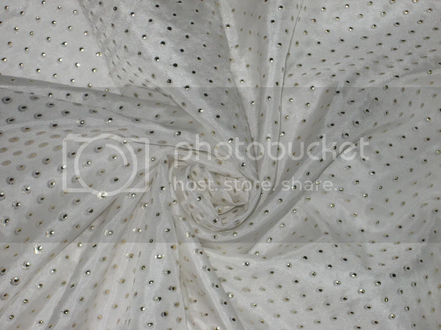 RICH IVORY COLOUR HABOTAI SILK Fabric with Gold Embossing