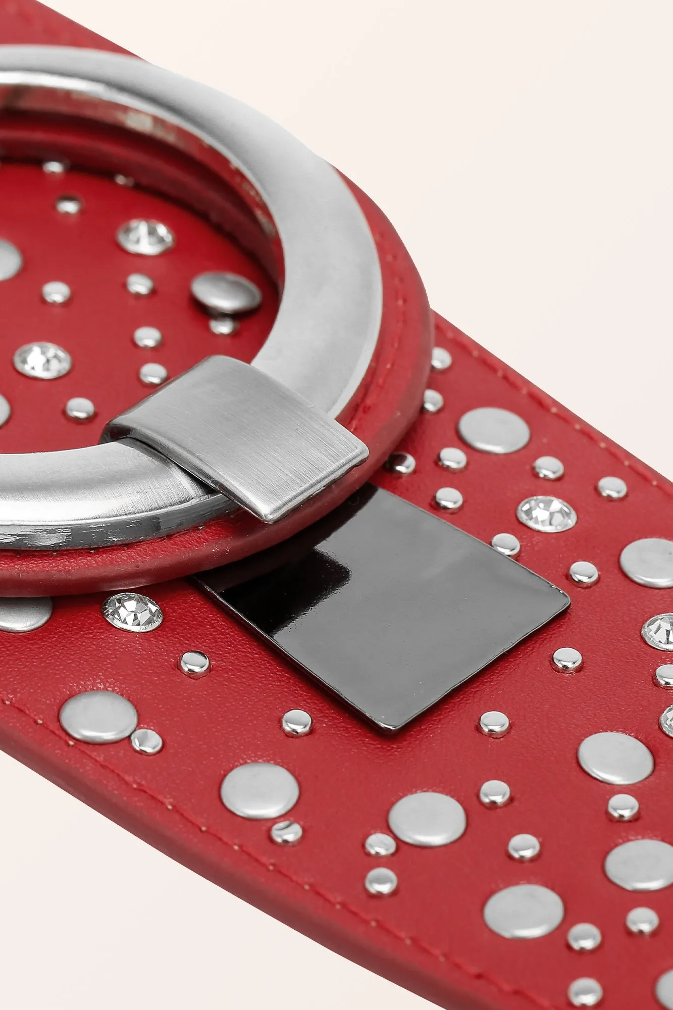 Ring Hook Buckle Belt - Red