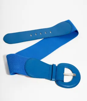 Royal Blue Leatherette Cinch Belt