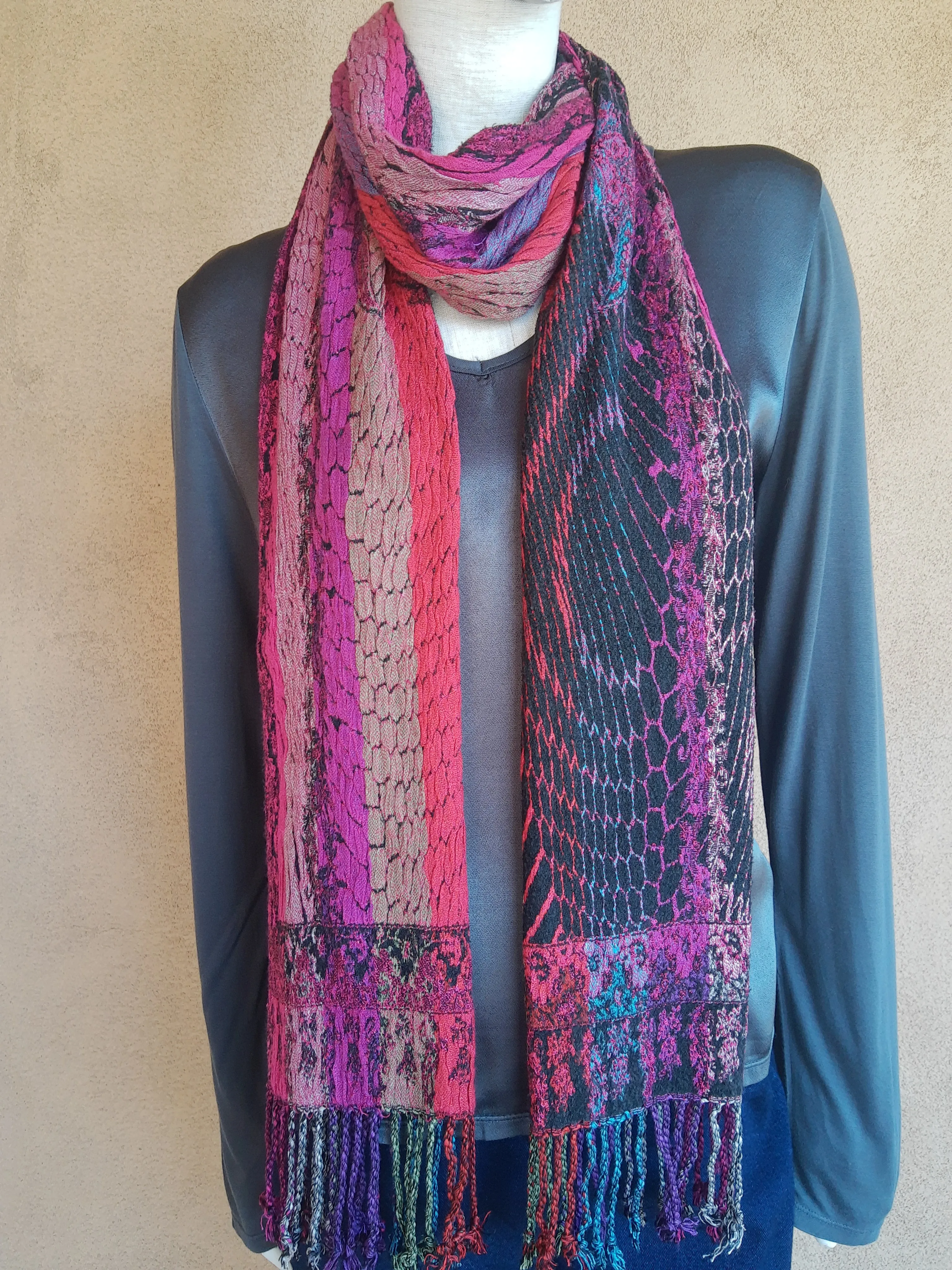 Silk Blend Reversible Scarf