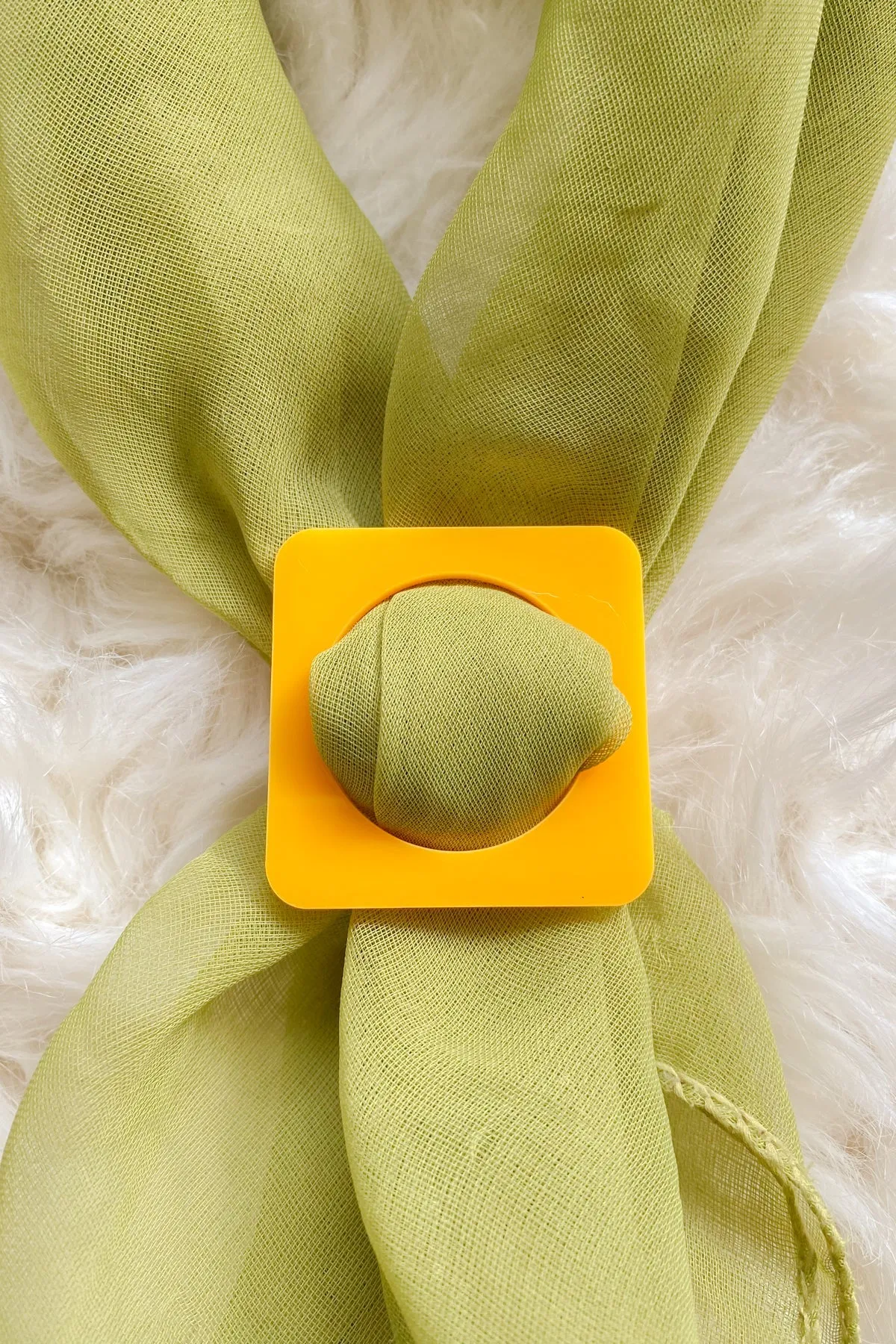 Square Scarf Slide in Yellow