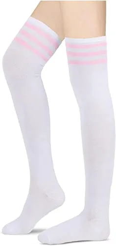 Thigh High Striped Long Socks, Slim Leg Stockings, Fashion Women's Knee High Socks, Over the Knee Socks