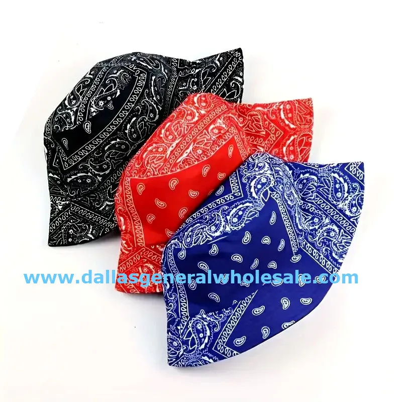 Trendy Paisley Bandanna Bucket Hats Wholesale