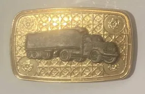 Vintage Metal Belt Buckle, Retro Brass Truck, Nice Design, Standard Size, Heavy Duty, Quality, Thick Metal, For Belts, Fashion,