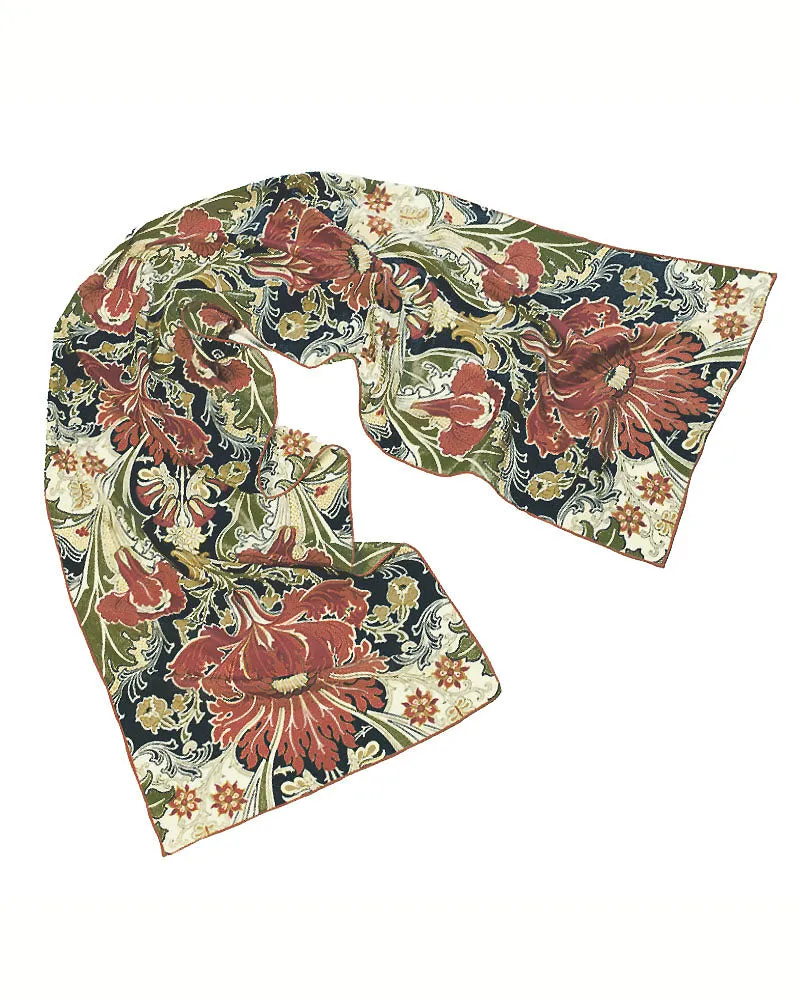 William Morris Dovedale Crepe de Chine Silk Scarf