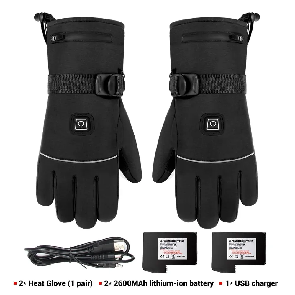 Winter Motorcycle Gloves Waterproof Heated Guantes