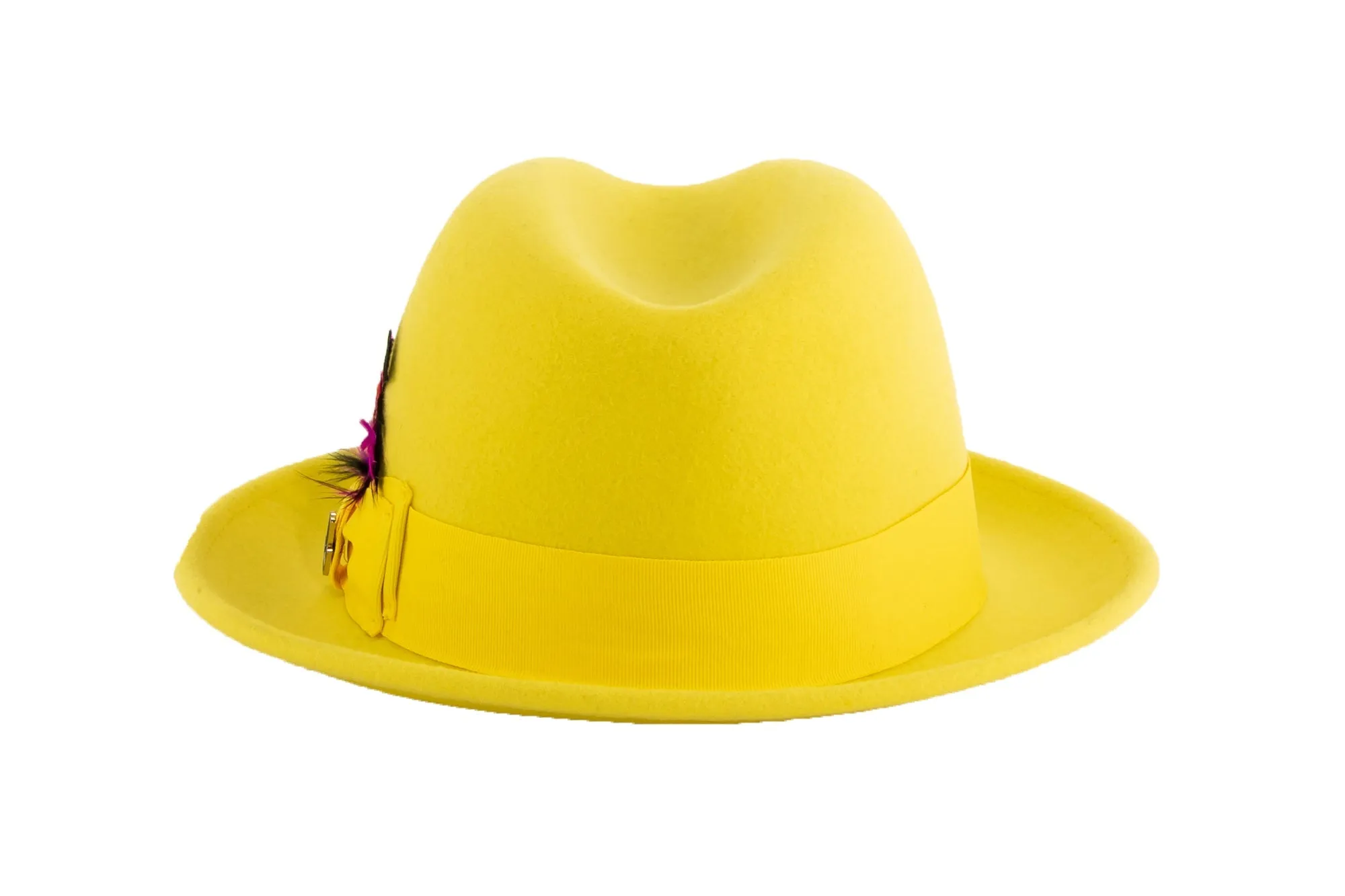 Yellow Brooks Trilby 100% Australian Wool Felt Crushable Hat